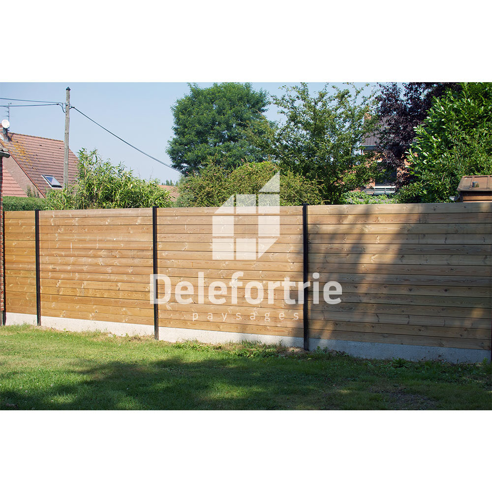 Réalisations Delefortrie Remplacement haie par cloture et palissade à Fleurbaix